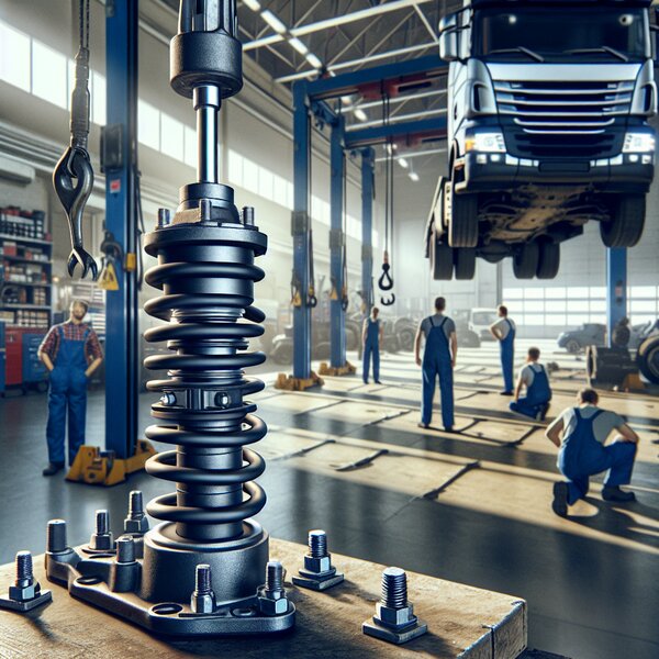 Замена и установка кронштейна верхнего заднего амортизатора для Volvo, Scania,