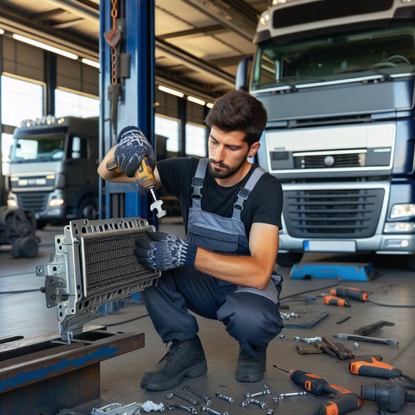 Снятие и установка кронштейна отопителя Volvo, Scania, Mercedes, Renault, DAF,