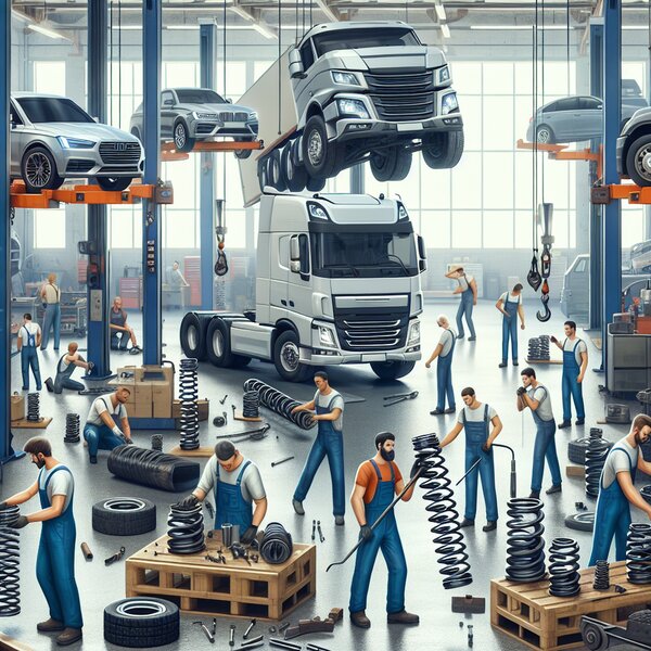 Разборка и сборка рессор для грузовиков Volvo, Scania, Mercedes, Renault, DAF,