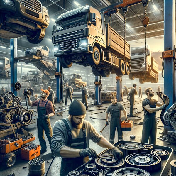 Замена роликов и ремней для грузовиков Volvo, Scania, Mercedes, Renault, DAF,