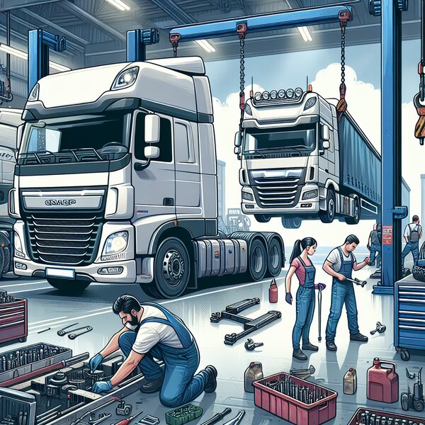 Снятие и установка подъемных опор (2 шт) для грузовиков Volvo, Scania, Mercedes