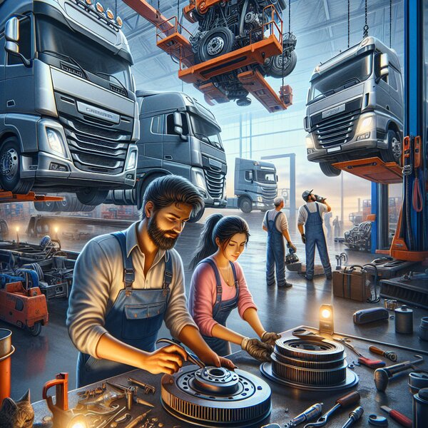 Снятие и установка натяжного ролика на Volvo, Scania, Mercedes, Renault, DAF,