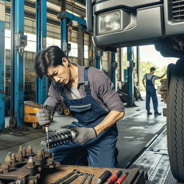 Замена амортизатора ведущей оси для Volvo, Scania, Mercedes, Renault, DAF,