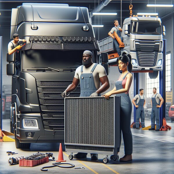 Снятие и установка радиатора кондиционера Volvo, Scania, Mercedes, Renault, DAF