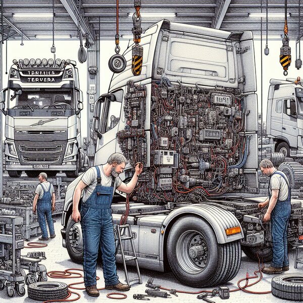 Ремонт электропроводки тягачей и прицепов Volvo, Scania, Mercedes, Renault, DAF