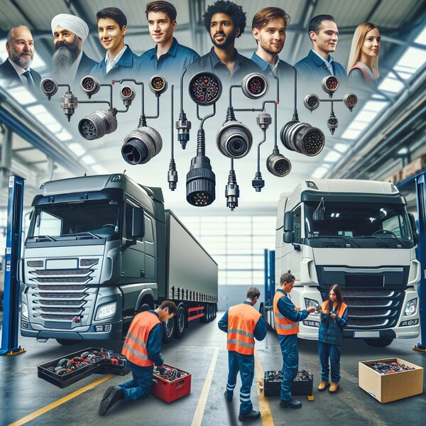 Замена и установка разъемов на тягачах и прицепах Volvo, Scania, Mercedes,