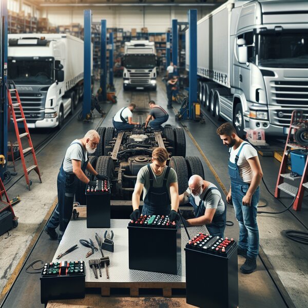 Замена и установка аккумуляторов на прицепах Volvo, Scania, Mercedes, Renault,