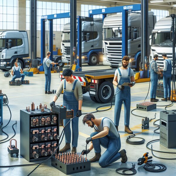 Ремонт и замена контактов в разъемах зарядки аккумуляторов для грузовиков Volvo