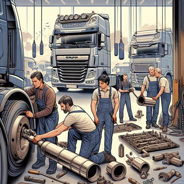 Снятие и установка глушителя для Volvo, Scania, Mercedes, Renault, DAF, Камаз,