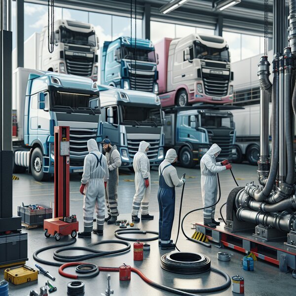 Замена уплотнительных элементов на холодильных трубопроводах для грузовиков