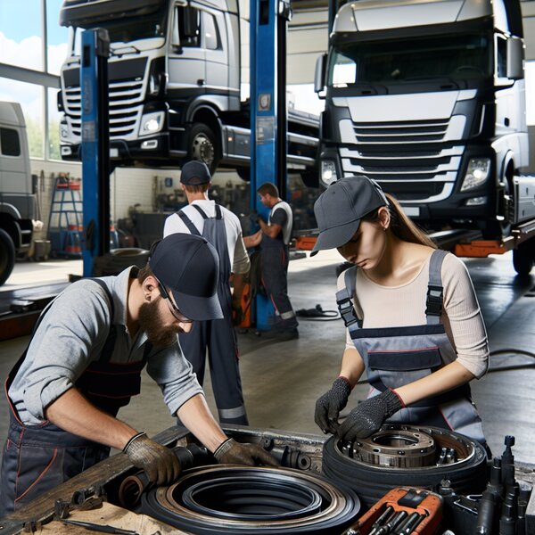 Снятие и установка переднего внутреннего сальника Volvo, Scania, Mercedes,