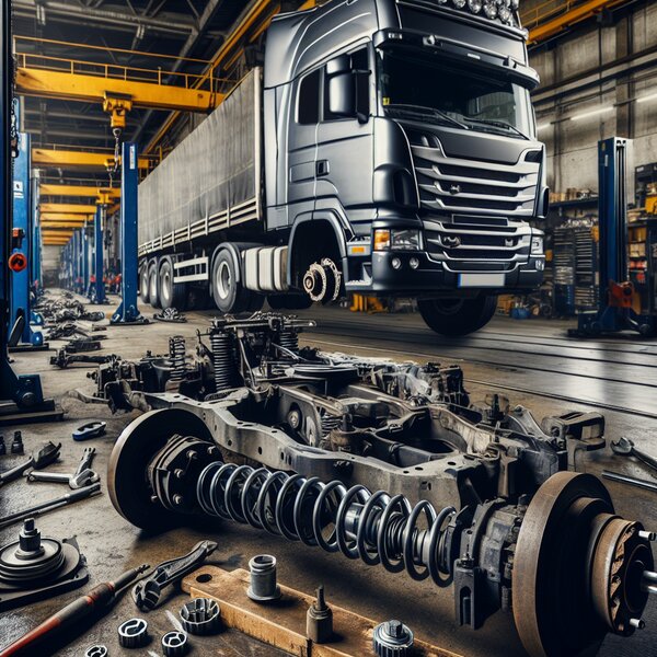 Замена передней рессоры на снятой балке для Volvo, Scania, Mercedes, Renault,