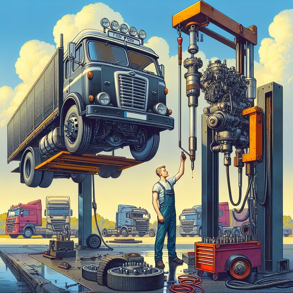 Замена насоса подъёма кабины и прокачка для Volvo, Scania, Mercedes, Renault,